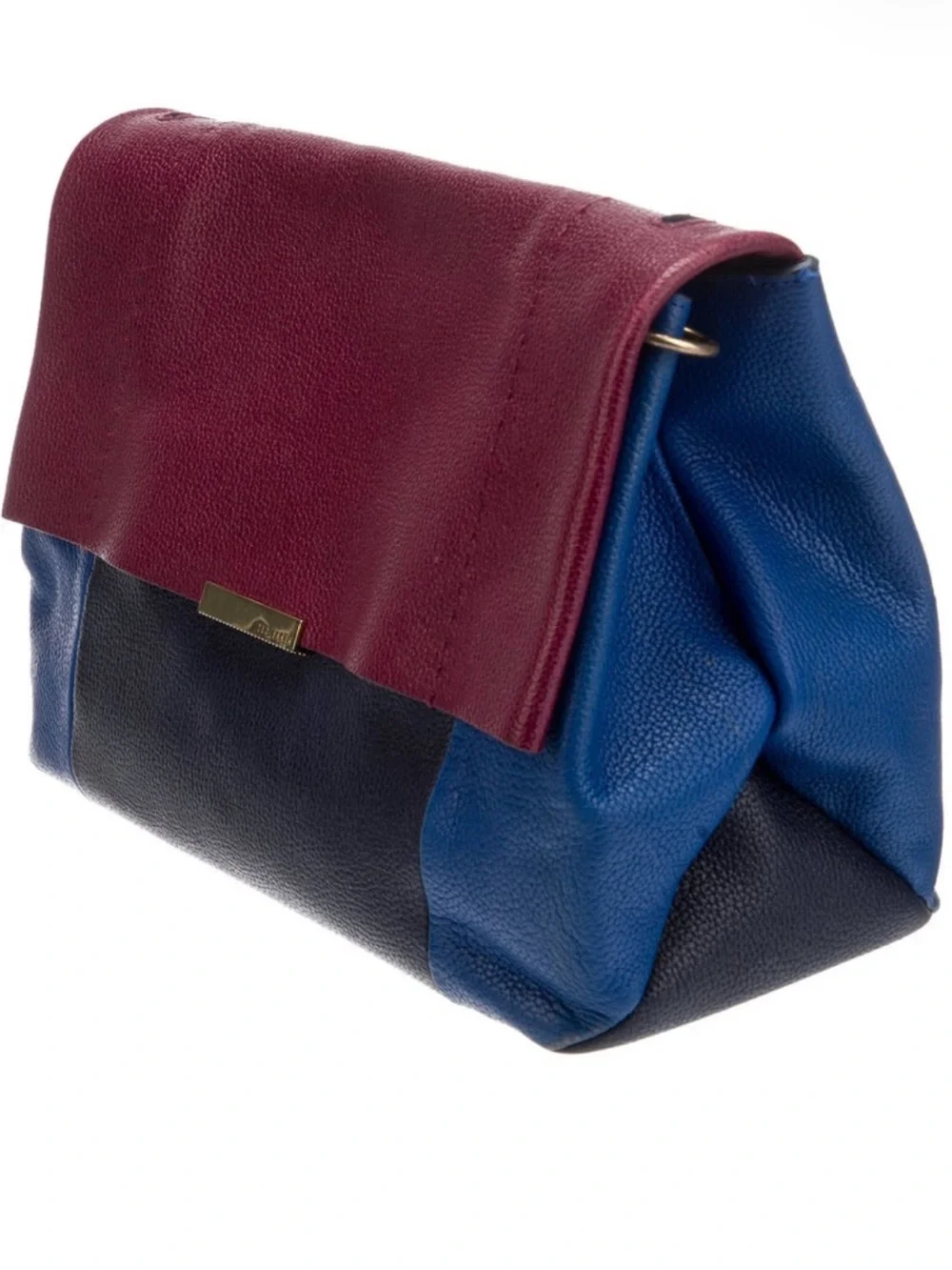 Ted Baker Colorblock Leather Fold-Over Clutch - Burgundy, Blue and Navy